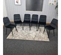 Kosy Koala Kitchen Dining Chairs Set Of 6 Black Tufted Chairs Velvet Chairs Black