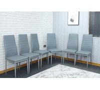 Kosy Koala Leather Dining Chairs Set Of 6 Grey Kitchen Chairs