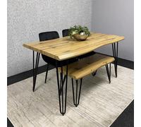 Kosy Koala Modern Dining Table Set With 2 Black Velvet Chairs And Bench Dining Room Furniture
