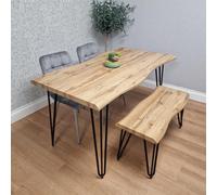 Kosy Koala Modern Dining Table Set With 2 Grey Velvet Chairs And Bench Dining Room Furniture