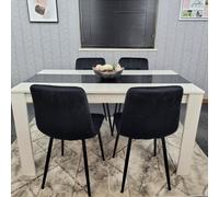 Kosy Koala Modern Dining Table Set With 4 Black Chairs Dining Room Furniture