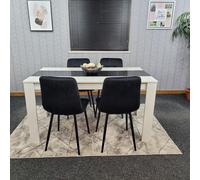 KOSY KOALA Modern Dining Table Set With 4 Black Chairs Dining Room Furniture KOSY KOALA Multicolor
