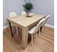 Kosy Koala Modern Dining Table Set With 4 Cream Gem Pattern Chairs Dining Room Furniture