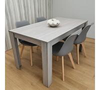 Kosy Koala Modern Grey Dining Table Set With 4 Grey Plastic Chairs Dining Room Furniture