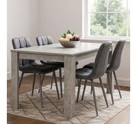 Kosy Koala Modern Grey Dining Table Set With 4 Grey Velvet Chairs - Kitchen Dining Room Furniture
