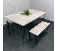 Kosy Koala Modern Grey Dining Table With 2 Benches Dining Room Furniture