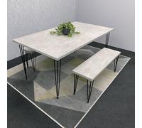 Kosy Koala Modern Grey Dining Table With 2 Benches Dining Room Furniture In Brown Brown