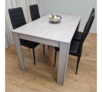 Kosy Koala Modern Grey Rectangle Dining Table Set With 4 Black Metal Chairs Dining Room Furniture