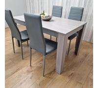 Kosy Koala Modern Grey Rectangle Dining Table Set With 4 Grey Chairs Dining Room Furniture