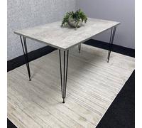 KOSY KOALA Modern Grey Rectangular Dining Table with Hairpin Legs - Compact Kitchen & Dining Room Table (L117) in Brown KOSY KOALA Brown