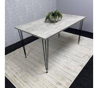 KOSY KOALA Modern Grey Rectangular Dining Table with Hairpin Legs - Compact Kitchen & Dining Room Table (L140) in Brown