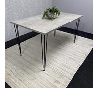 Kosy Koala Modern Grey Rectangular Dining Table With Hairpin Legs Compact Kitchen Dining Room Table