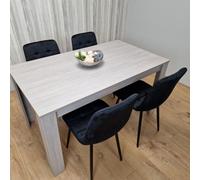 Kosy Koala Modern Rectangle Dining Table Set With 4 Black Velvet Chairs Dining Room Furniture