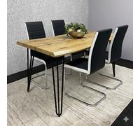 Kosy Koala Modern Rectangle Grey Glass Dining Table Set Of 4 Grey Plastic Chairs With Faux Leather Seats