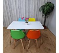 Dining Table Set with 4 Chairs Dining Room and Kitchen table set of 4 KOSY KOALA White One Size
