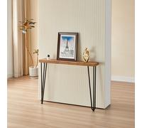 Modern Side Console Table with Veneer Top and Iron Legs KOSY KOALA Brown One Size