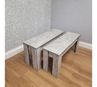 Kosy Koala Modern Stone Grey Effect Indoor Dining Benches Only Grey One Size