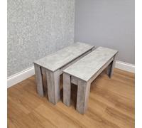 KOSY KOALA Modern Stone Grey Effect Indoor Dining Benches Only KOSY KOALA Grey