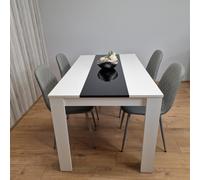 KOSY KOALA Modern White & Black Dining Table Set With 4 Grey Chairs Dining Room Furniture in Brown KOSY KOALA Brown