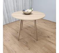 Oak Effect Round Dining Table Kitchen Table Modern Wood Style Dinner Table Only KOSY KOALA Multi One Size