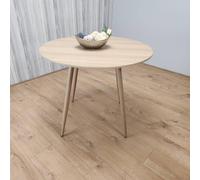 Oak Effect Round Dining Table Kitchen Table Modern Wood Style Dinner Table Only KOSY KOALA Multi One Size