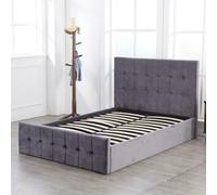 Kosy Koala Ottoman Bed 3Ft Bed Grey Velvet Single Bed Storage Gas Side Lift Bed For Adults Kids Milano 3Ft Single 206X101Cm