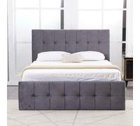 Kosy Koala Ottoman Bed 3Ft Bed Grey Velvet Single Bed Storage Gas Side Lift Bed For Adults Kids Milano 3Ft Single 206X101Cm