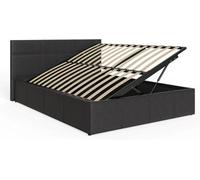 Kosy Koala Ottoman Bed Gas Lift Storage Leather Bed Side Lift Black 4Ft6 Double Bed