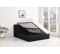 Kosy Koala Ottoman Bed Gas Lift Storage Leather Black 3Ft Single With 1 Mattress Leather Pine Wood Bedroom