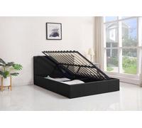 Kosy Koala Ottoman Bed Gas Lift Storage Leather Black 4Ft6 Double Pine Wood Bedroom