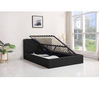 Kosy Koala Ottoman Bed Gas Lift Storage Leather Black 4Ft6 Double With 1 Mattress Pine Wood Pine Wood Bedroom Black One Size