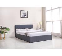 Kosy Koala Ottoman Bed Gas Lift Storage Leather Grey 3Ft Single With 1 Mattress Pine Wood Bedroom Grey Single