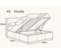 Kosy Koala Ottoman Bed Gas Lift Storage Leather Grey 4Ft Small Doublewithout Mattress Pine Wood Bedroom