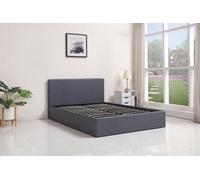 Kosy Koala Ottoman Bed Gas Lift Storage Leather Grey 4Ft6 Double Pine Wood Bedroom