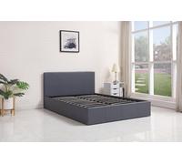 Kosy Koala Ottoman Bed Gas Lift Storage Leather Grey 4Ft6 Double Pine Wood Bedroom Grey Double