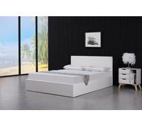 Ottoman Storage Bed white small double 4ft leather and 1 Mattress bedroom furniture KOSY KOALA White One Size