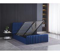 Kosy Koala Ottoman Gas Lift Storage Bed 4Ft6 Double With 1 Mattress Blue Velvet Bedroom