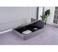 Kosy Koala Ottoman Storage Bed Grey 3Ft Single Fabric Wooden And 1 Mattress Bedroom, Grey