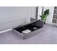 Kosy Koala Ottoman Storage Bed Grey 3Ft Single Fabric Wooden And 1 Mattress Bedroom, Grey