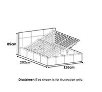 Kosy Koala Ottoman Storage Bed Grey 4Ft Small Double With 1 Mattress Wooden Fabric Bedroom