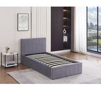 (Single 3FT) Kosy Koala Grey Velvet Ottoman Fabric Storage Bed