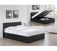 Kosy Koala Ottoman Storage Black Faux Leather Bed Side Lift 3Ft Single Bed Frame Black One Size