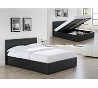 KOSY KOALA Ottoman Storage Black Faux Leather Bed Side Lift 3ft Single Bed Frame KOSY KOALA Black