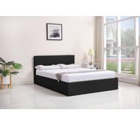 KOSY KOALA OTTOMAN STORAGE LEATHER BED SIDE LIFT SINGLE BED in Black