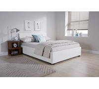 KOSY KOALA Ottoman Storage White Faux Leather Bed Side Lift 3ft Single Bed Frame KOSY KOALA White