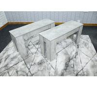 Kosy Koala Set Of 2 Grey Dining Benches Modern Mdf Stone Effect Kitchen