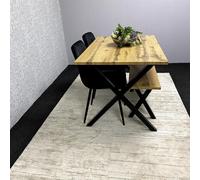 Kosy Koala Stone Grey Dining Table With 2 Black Chairs And 1 Bench - Dining Table Set