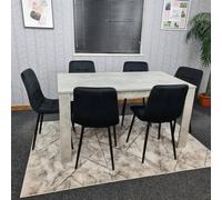 Dining Table Set with 6 Chairs Dining Room and Kitchen table set of 6 KOSY KOALA Grey One Size