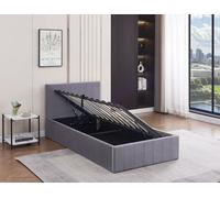 Kosy Koala Storage Single Bed Ottoman Grey 3Ft Velvet Side Lift Upholstered Fabric Gas Lift