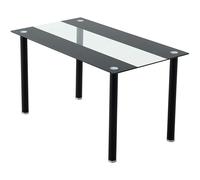 KOSY KOALA STUNNING GLASS BLACK AND CLEAR DINING TABLE (Table only,no chairs)